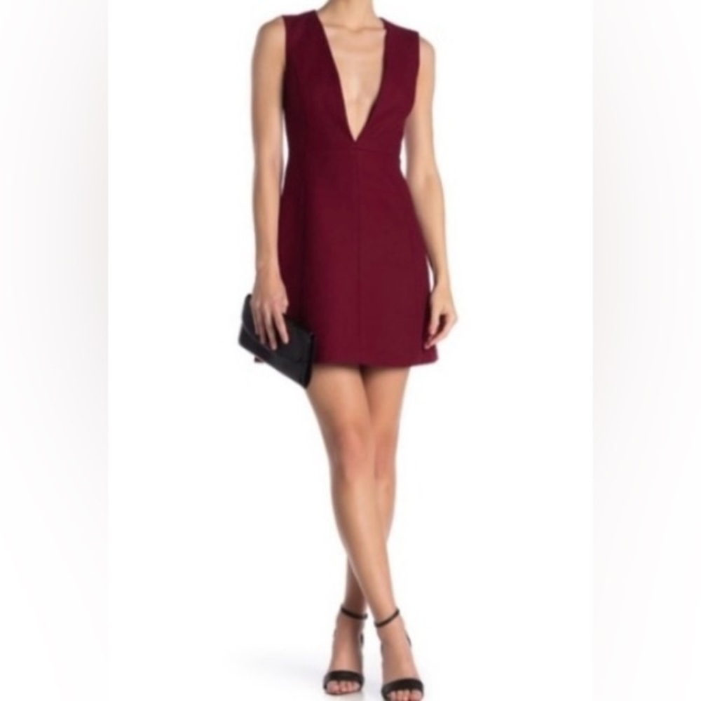 Kate Spade Deep Red Mini Dress with plunging neckline never worn